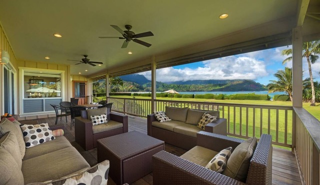 A charming beachfront oasis on the famous Hanalei Bay