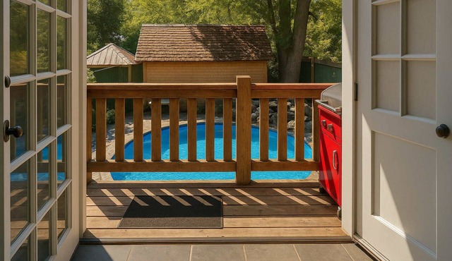 Charming "Melrose Place" w Heated Pool, Deck & Grill