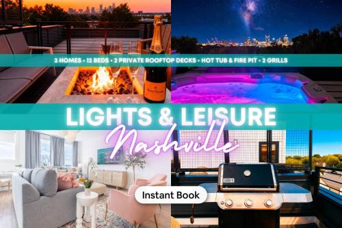 Rooftop Hot Tub Fire Pit 8BR Near Broadway